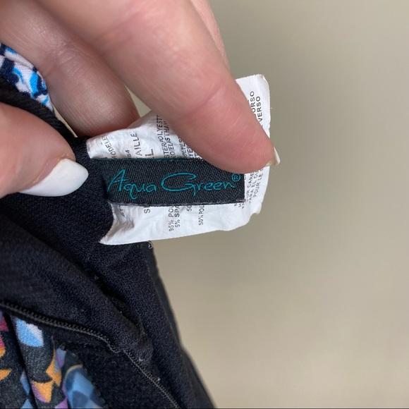 Aqua Green Colorful Tankini Top Size Small - Picture 4 of 5